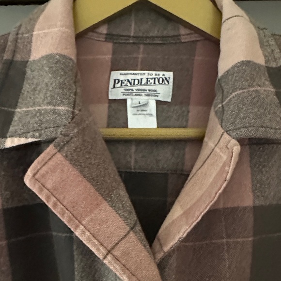 Vintage Pendleton 49er Pink & Brown Plaid Wool Jacket –Classic Button Front Coat - Picture 3 of 5